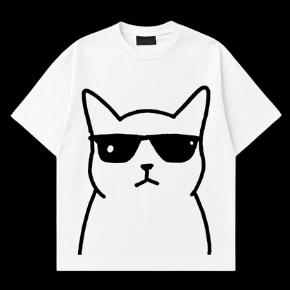 Badass Cat Doodle Tee 🚬
